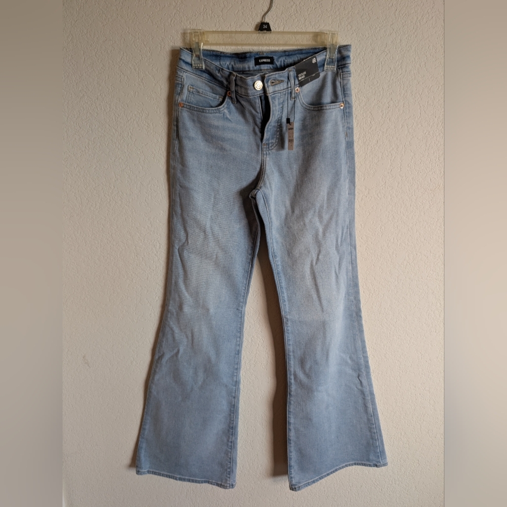 NWT Express Retro '70s Flare Jeans Mid Rise Boho Style Size 4R